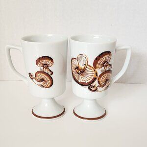 Vintage 1970s Mushroom Footed Mugs